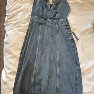 Etica Blue Denim Maxi Dress